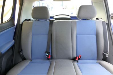 Skoda Fabia 5J 5itz Sitze hinten Rückbank Rücksitzbank 3 Punkt Gurt Isofix blau