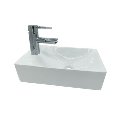 Design Waschtisch Gästebad Kleines Washbecken Handwaschbecken Hahnloch Links