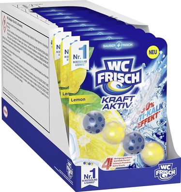 WC FRISCH Kraft Aktiv Duftspüler Lemon WC Reiniger Anti-Kalk-Effekt 10er Pack