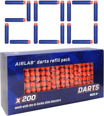Airlab Dart Pfeile Nerf N-Strike Elite Series Zubehör Schaumstoff Blau 200 Stück