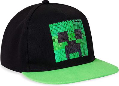 Minecraft Hut Cap Basecap Jungen Kinder Verstellbar 2 Flip Design Grün Schwarz