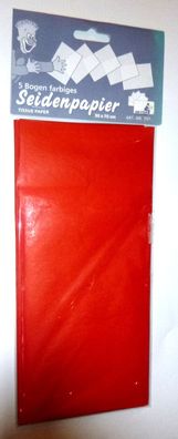 Seidenpapier Rot 50 x 70 cm, 5 Bögen pro Set, Neu
