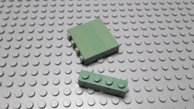 Lego 4 Steine 1x4 hoch Sandgrün Sand Grün Nummer 3010
