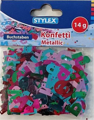 Stylex 14081 Konfetti / Streudeko, Buchstaben - farbig - 14g