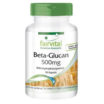 Beta Glucan 500 mg 90 Kapseln, Immunsystem, Cholesterinspiegel, vegan, fairvital
