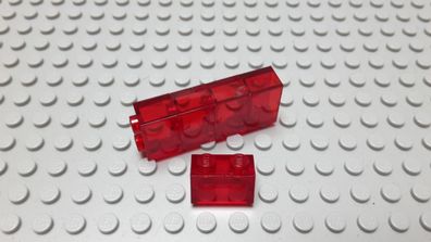 Lego 5 Basic Steine 1x2 hoch Transparent Rot Nummer 3065