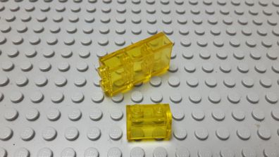 Lego 4 Basic Steine 1x2 hoch Transparent Gelb Nummer 3065