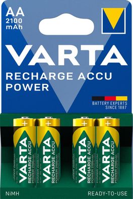 Varta - Rechargeable Accu - AA (Mignon) / HR6 (56706) - 1,2 Volt 2100 mAh LSD-NiMH...