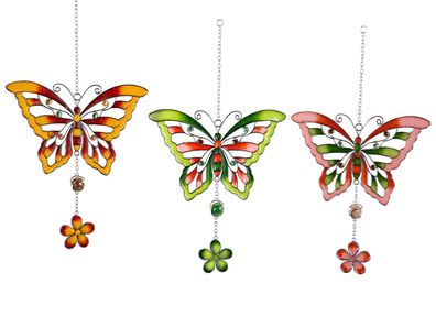 1 Stueck formano Haengedeko Schmetterling aus Tiffanyglas 1 von 3 Farben - Fenstersc