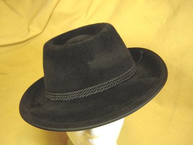 bayrischer Trachtenhut klassische Form schwarz Velourhut zur Lederhose