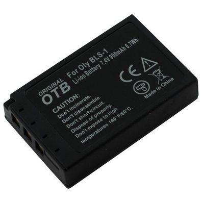 OTB - Ersatzakku kompatibel zu Olympus BLS-1 - 7,4 Volt 900mAh Li-Ion