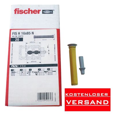 Fischer 20 Stück Ankerhülse FIS H 16x85 N Netz, 50470