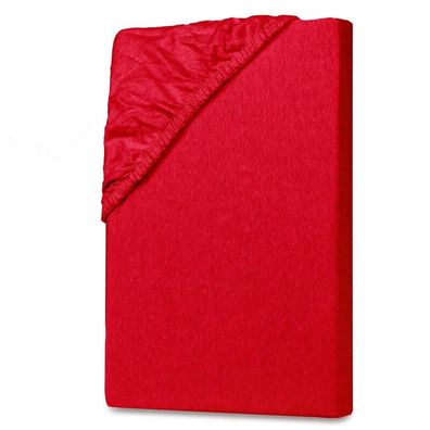 Jersey Spannbettlaken 90-100x190-200cm Rot