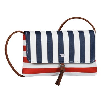 kleine Tom Tailor Überschlagtasche / Clutch rot blau weiß gestreift