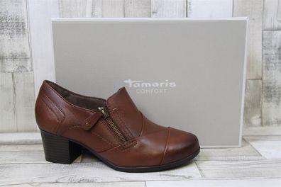 Tamaris Comfort Damen Hochfront Pumps braun, 4 cm Absatz, herausnehmbare Innensohle