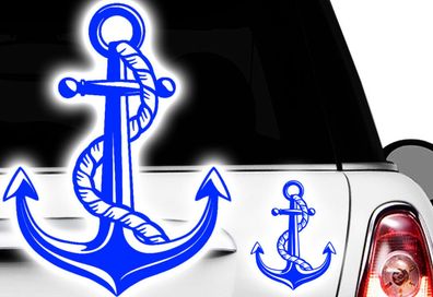 1x Aufkleber Maritim Anker Segelboot Rettungsring Steuerrad Kompass Anchor Seg