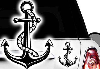 1x Aufkleber Maritim Anker Segelboot Rettungsring Steuerrad Kompass Anchor Sege