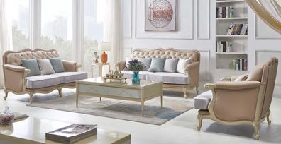 Rosa Möbel Sofagarnitur Couch Sofa Polster 3 2 1 Sitzer Wohnzimmer Design 3tlg