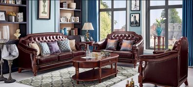 Sofagarnitur 3 + 2 + 1 Sitzer Set Design Sofa Polster Couchen Couch Klassisch Luxus