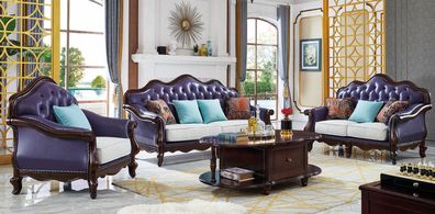 Luxus Sofagarnitur 3 + 2 + 1 Sitzer Klassischer Wohnzimmer Sofas Couchen Polster Neu