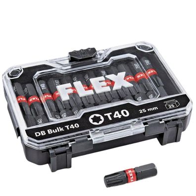 Flex Bitset Bit Bohrschrauber Schrauber Set DB Bulk T40 Torx 25 Stück 530493