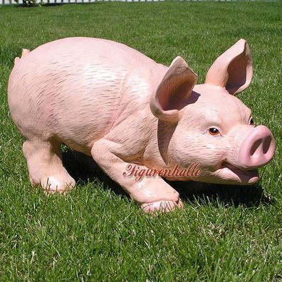Schwein Schweinchen Figur Sau Gartenfigur Garten Schweinchen rosa ländliche Glücks