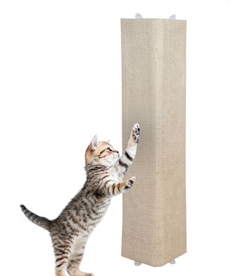 Katzen Kratzbrett 2-seitig Sisal + Plüsch - 80 x 27 cm - Wand Kratz Ecke Matte Baum