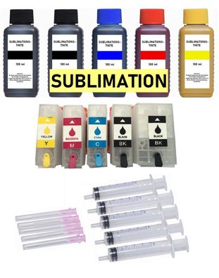 Wiederbefüllbare Tintenpatronen wie Epson 202XL + 500 ml Dye-Sublimationstinte
