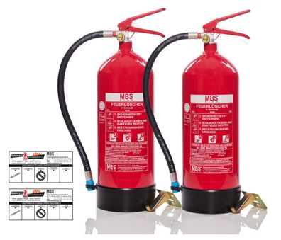 2x 6L ABF Fettbrand Feuerlöscher 10 LE Fettbrände u. Gastronomie + Plakette