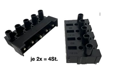 2x Steckverbindung 5-polig je 2x Stecker + Buchse für 0,5-2,5 qmm Lüster-Klemme