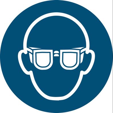 Schild Gebotszeichen Augenschutz Sicherheitsschild ISO 7010 ASR blau 200mm
