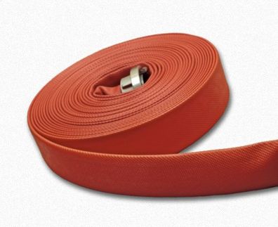 Meterware Feuerwehrschlauch nach DIN 14811 Flachschlauch rot, Beste Qualität