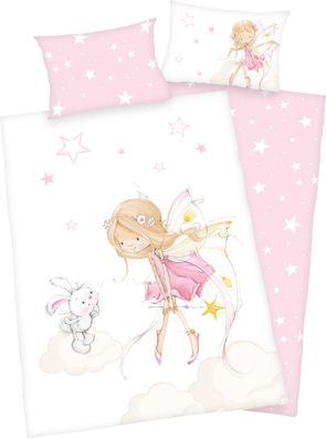 Herding Baby Kinder Renforce Bettwäsche Little Fairy Prinzessin rosa 100x135 cm