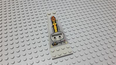 Lego 1 Flügel Panel UFO Space Althellgrau 8x4 + 2x3 Bedruckt Nummer 30118pb01