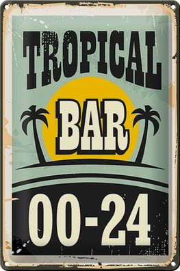 Blechschild Tropical Bar 20x30cm 00-24 Alkohol Party Urlaub Deko Schild tin sign