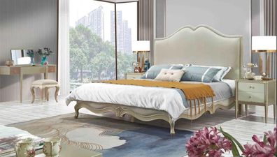 Klassisches Schlafzimmer Set Bett + 2x Nachttisch Barock Rokoko Möbel Betten Neu