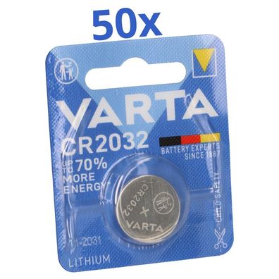 VARTA CR 2032 Lithium-Knopfzelle 3V 50 Stück 1er Blister