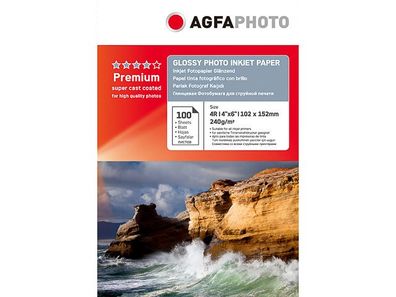 AGFA Photo Fotopapier glänzend 240 g/ m² 100 Blatt 10 x 15 cm
