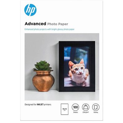 HP Q8692A Advanced Glossy Fotopapier 250g/ m² 10x15cm 100 Blatt, weiß
