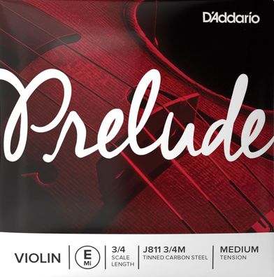 D'Addario J811 3/4M Prelude - medium - e1-Einzelsaite für 3/4-Violine