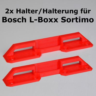 2 Stk. Halter / Halterung für Bosch L-Boxx / LBoxx Sortimo - rot - TOP