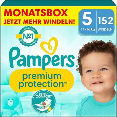 Pampers Baby Windeln Größe 5 11-16kg Premium Protection Junior Vorrat 152 Stück