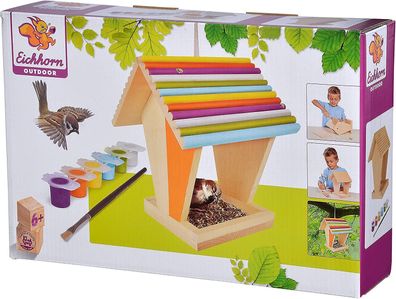 Eichhorn 100004582 Outdoor Vogel Futterhaus Holz Spielzeug Bauen Malen 14x24 cm
