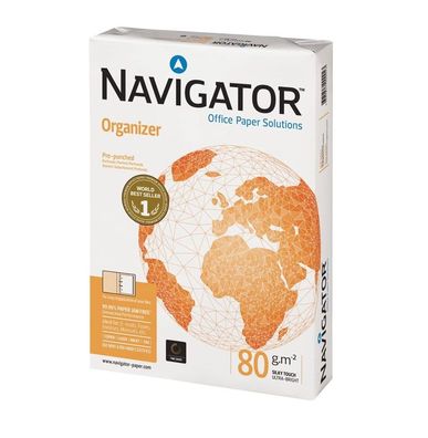 Navigator Organizer 80g/ m² DIN-A4 - 4-fach gelocht 500 Blatt weiß