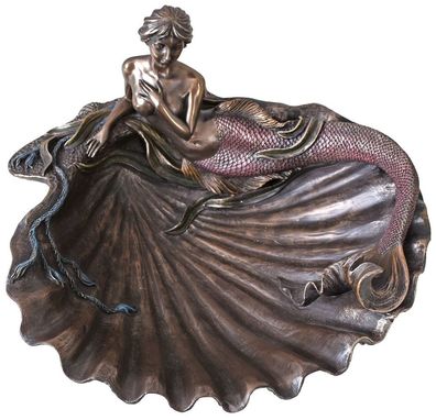 Anmutende Muschelschale Meerjungfrau Jugendstil Figur Nixe Skulptur Antikstil