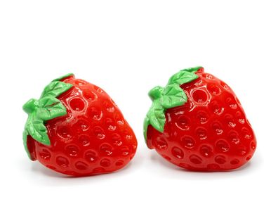 Erdbeere Ohrstecker Miniblings Stecker Obst Sommer Frucht Beere groß 28mm