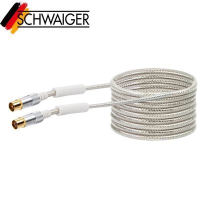 Schwaiger 10m High End Coaxial Antennen Kabel 24K vergoldet UHD DVB-Signal 110dB