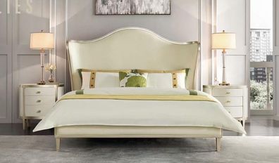 Doppelbetten Bett Weiß Bett Modern Bettgestell Betten Design Bettrahmen Holz Neu