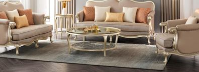 Luxus Couchtisch Runder Tisch Hotel Möbel Einrichtung Wohnzimmer Tische Gold