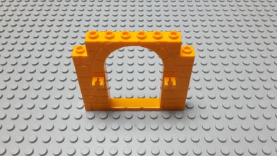 LEGO 1 Rahmen Bogentor mit Mauermuster und Clips 1x8x6 Hellorange 40242